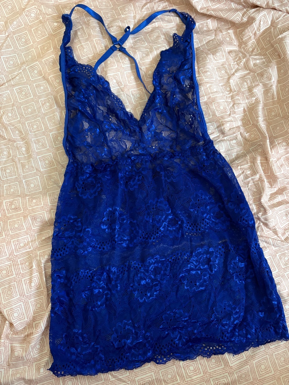 Royal Blue Lace Mini Dance Dress